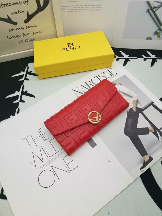 Clutch bag Fendi long clutch wallet Red