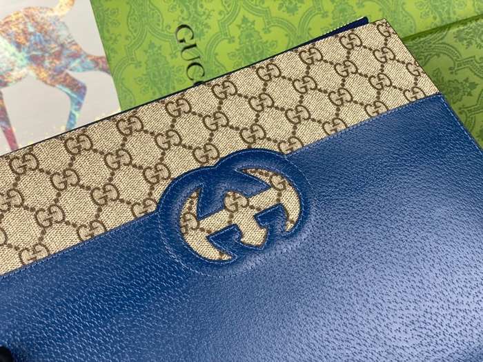 Clutch bag Gucci Blue Size 30.5x21x1.5cm