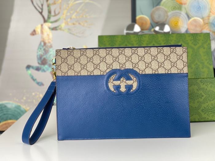 Clutch bag Gucci Blue Size 30.5x21x1.5cm