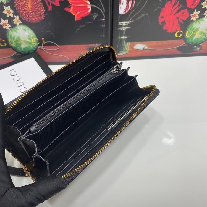 Clutch bag Gucci GG Marmont zip around Black Size 19x10cm 001