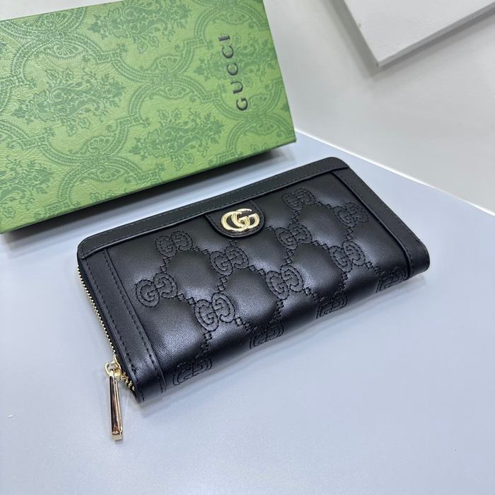 Clutch bag Gucci GG Marmont zip around Black Size 19x10cm