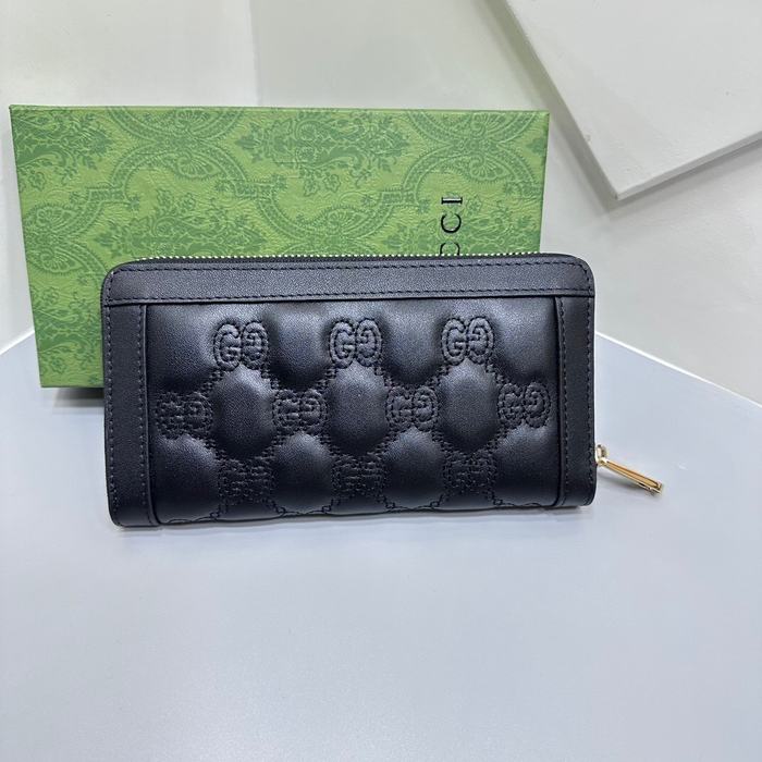 Clutch bag Gucci GG Marmont zip around Black Size 19x10cm