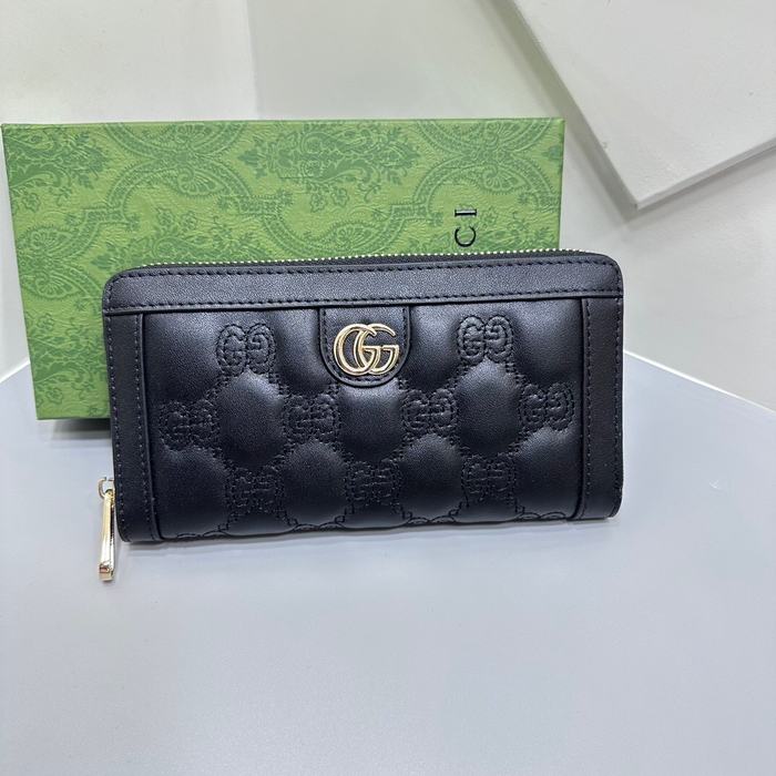 Clutch bag Gucci GG Marmont zip around Black Size 19x10cm