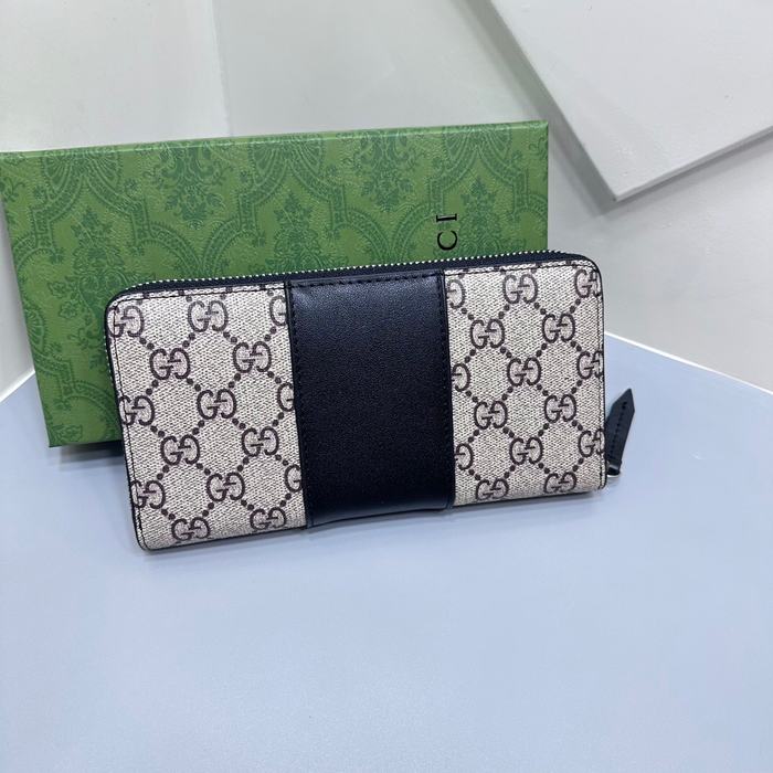 Clutch bag Gucci GG Supreme zip around wallet Black Size 19x10cm