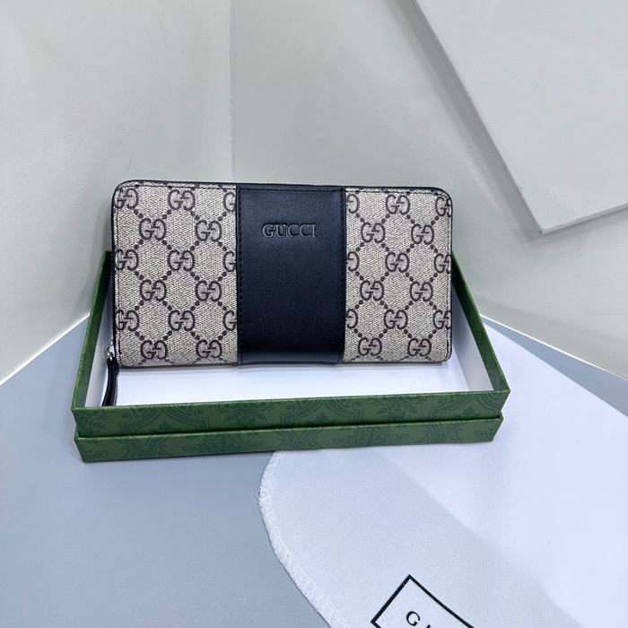 Clutch bag Gucci GG Supreme zip around wallet Black Size 19x10cm