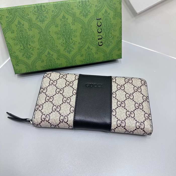 Clutch bag Gucci GG Supreme zip around wallet Black Size 19x10cm