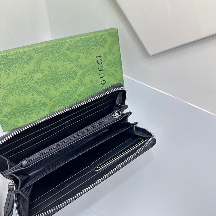 Clutch bag Gucci GG Supreme zip around wallet Black Size 19x10cm