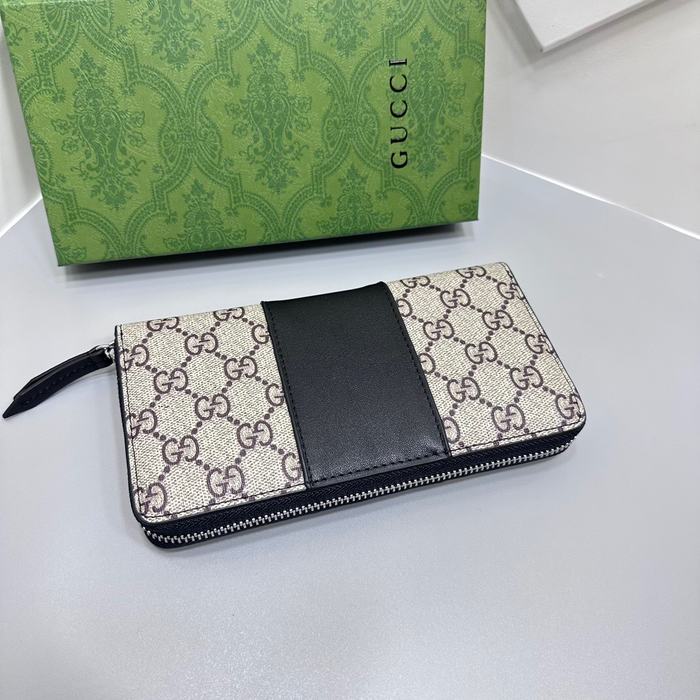 Clutch bag Gucci GG Supreme zip around wallet Black Size 19x10cm