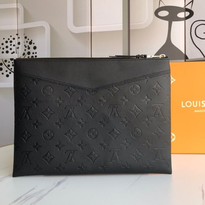 Clutch bag Louis Vuitton M62937 embossed leather clutch Black Size 29.5x21