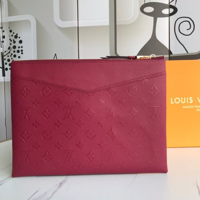 Clutch bag Louis Vuitton Monogram Empreinte Burgundy Size 29.5x21