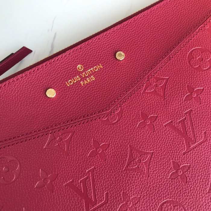 Clutch bag Louis Vuitton Monogram Empreinte Burgundy Size 29.5x21