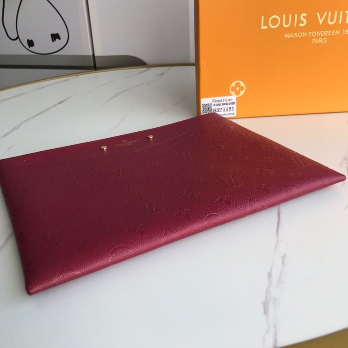 Clutch bag Louis Vuitton Monogram Empreinte Burgundy Size 29.5x21