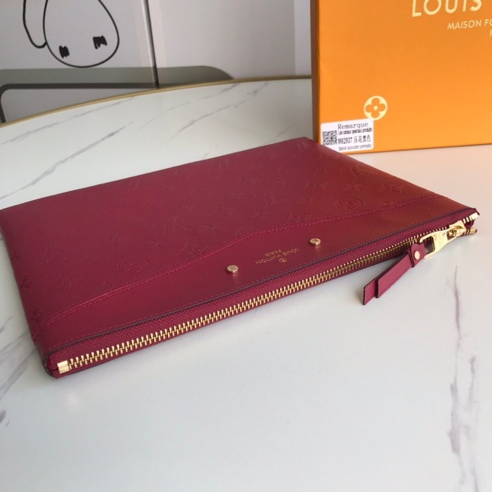 Clutch bag Louis Vuitton Monogram Empreinte Burgundy Size 29.5x21