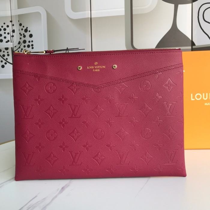 Clutch bag Louis Vuitton Monogram Empreinte Burgundy Size 29.5x21