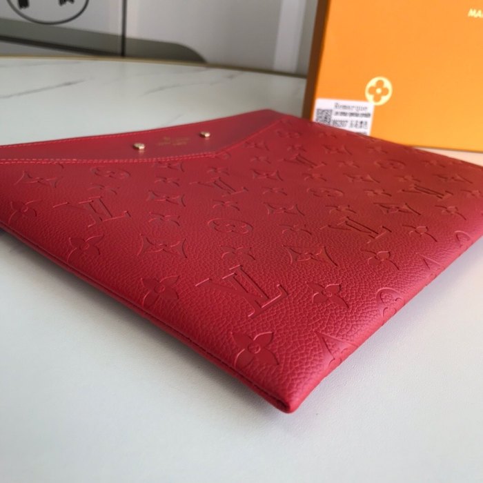 Clutch bag Louis Vuitton Monogram Empreinte Red Size 29.5x21