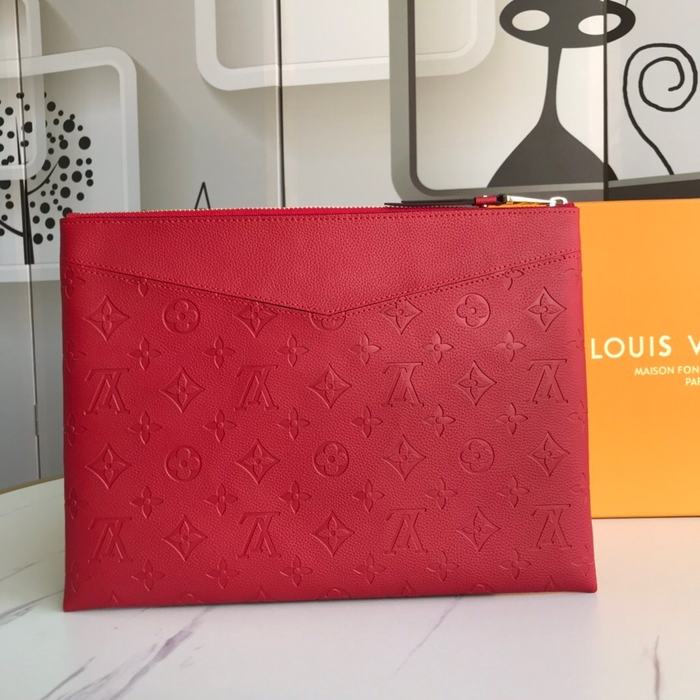 Clutch bag Louis Vuitton Monogram Empreinte Red Size 29.5x21