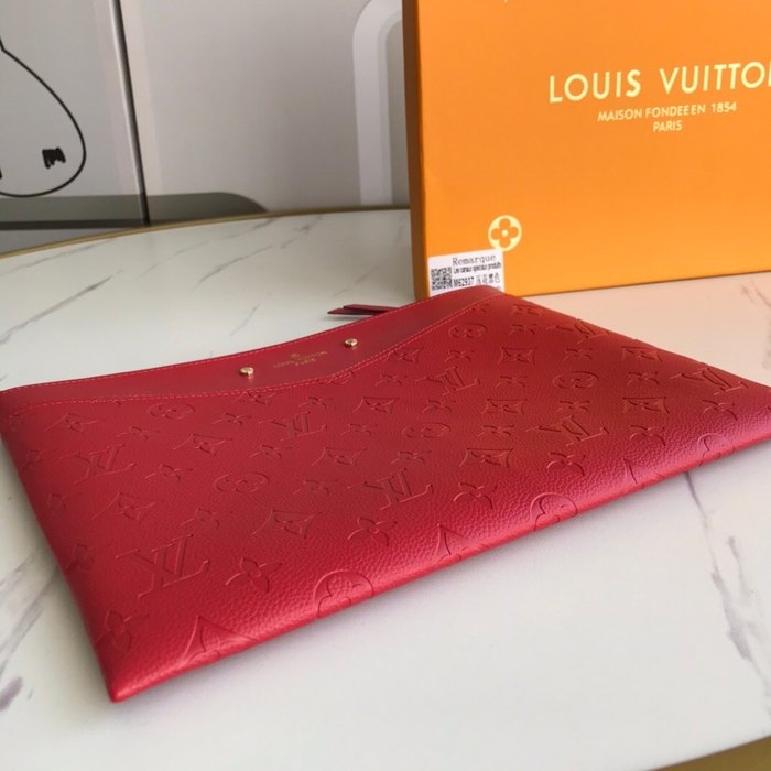 Clutch bag Louis Vuitton Monogram Empreinte Red Size 29.5x21