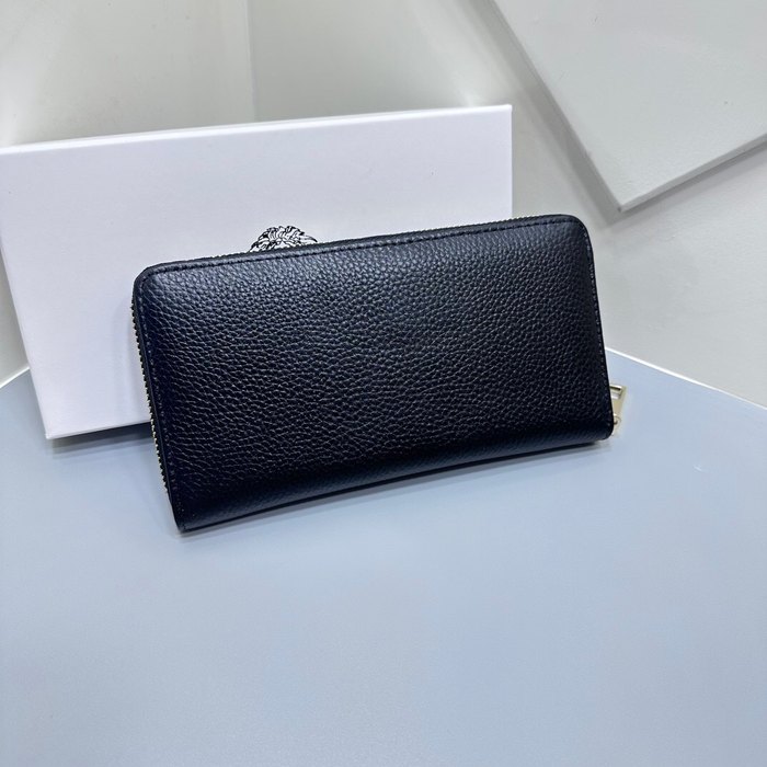 Clutch bag Versace zip around long wallet Black Size 19x10cm
