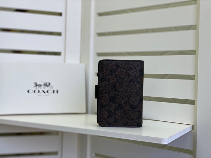 Men's wallet Coach long women's wallet Brown Size 13.5x9x3cm