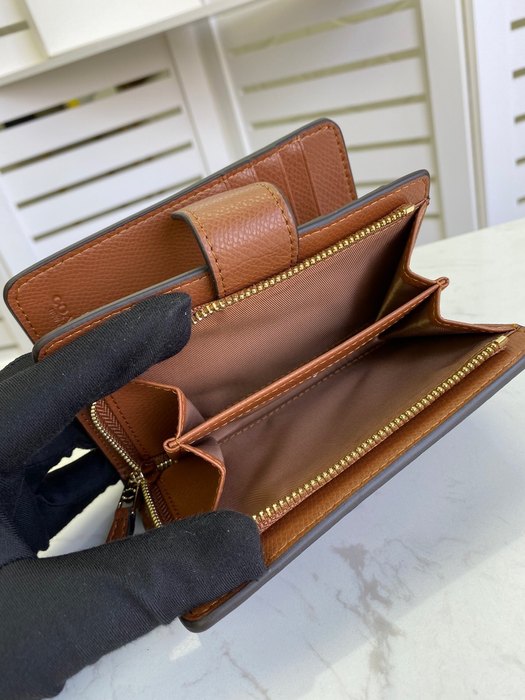 Men's wallet Coach medium zip around wallet Brown Size 13.5x9x3cm