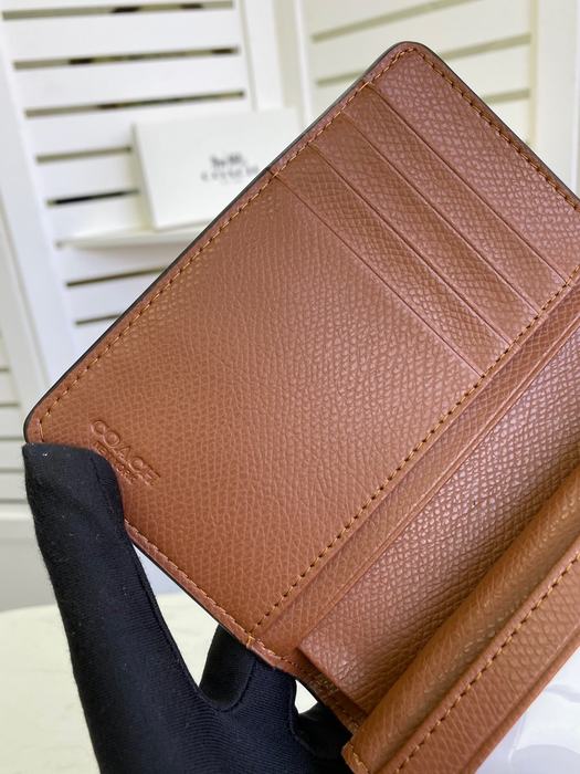 Men's wallet Coach medium zip around wallet Brown Size 13.5x9x3cm