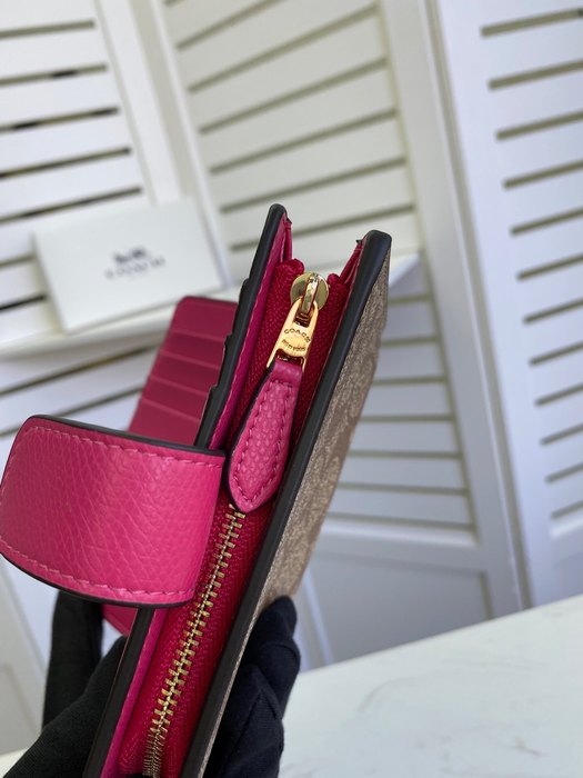 Men's wallet Coach women's wallet Brown Size 13.5x9x3cm