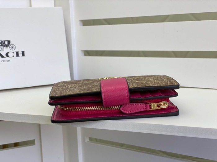 Men's wallet Coach women's wallet Brown Size 13.5x9x3cm