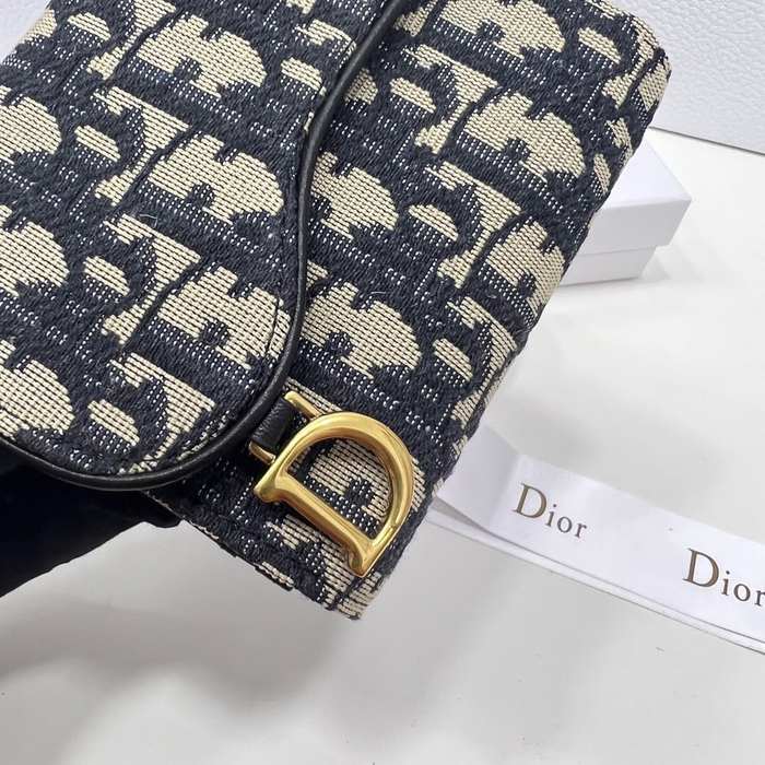 Men's wallet Dior Saddle pattern fabric wallet Beige