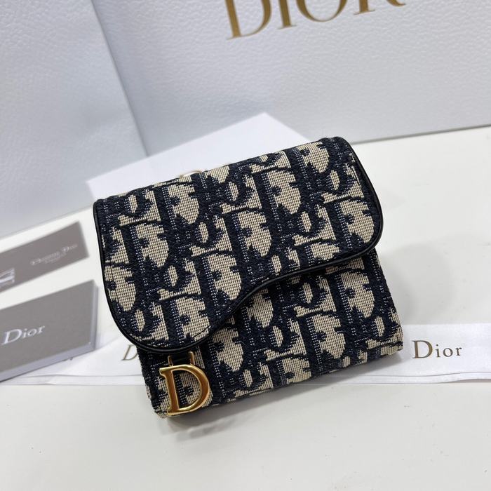 Men's wallet Dior Saddle pattern fabric wallet Beige