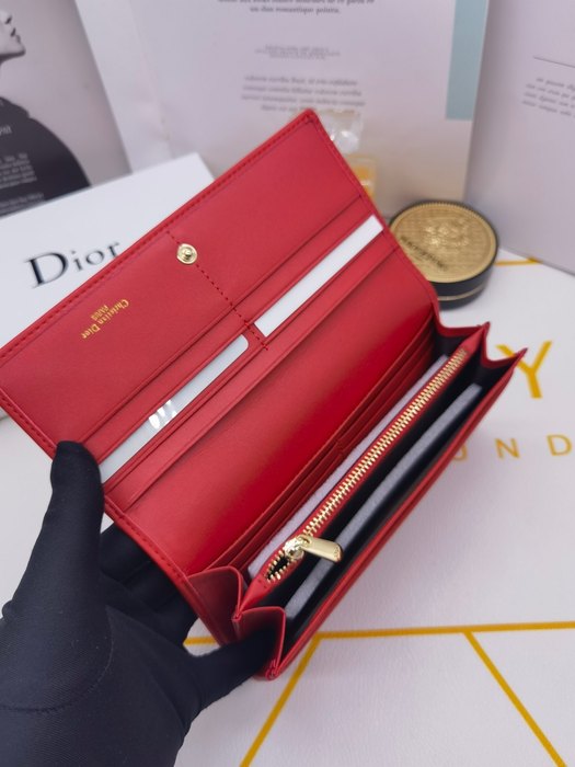 Men's wallet Dior long wallet Red