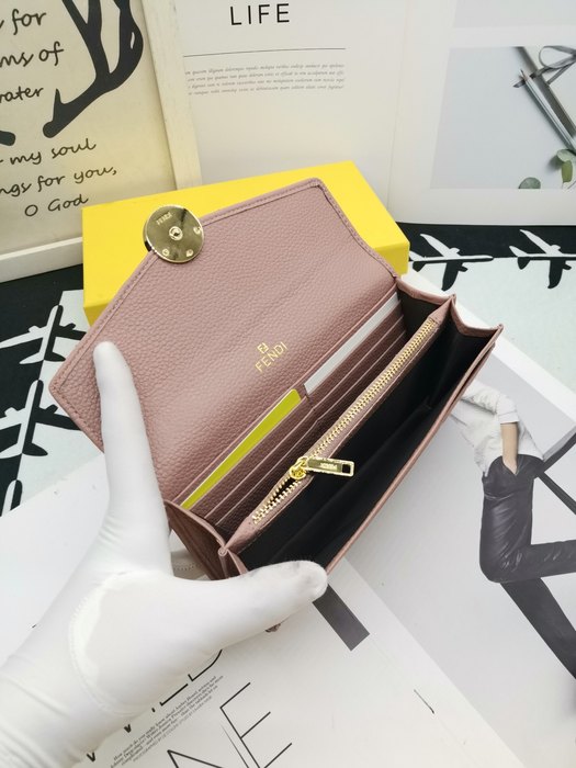 Men's wallet Fendi embossed logo flap wallet Beige