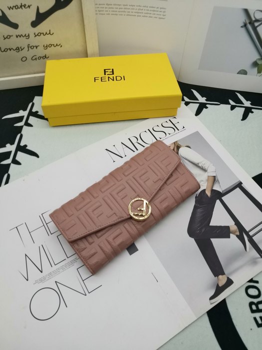 Men's wallet Fendi embossed logo flap wallet Beige