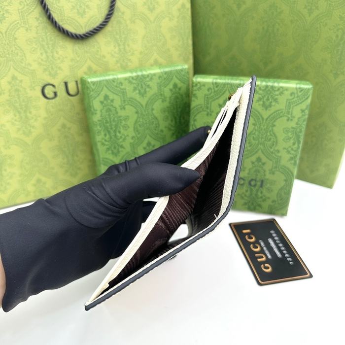 Men's wallet Gucci leather compact wallet White Size 12.5x9x2cm
