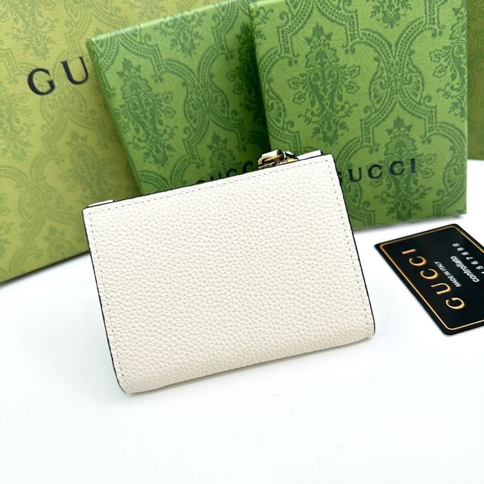 Men's wallet Gucci leather compact wallet White Size 12.5x9x2cm