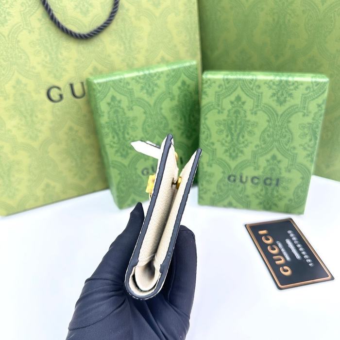 Men's wallet Gucci leather compact wallet White Size 12.5x9x2cm