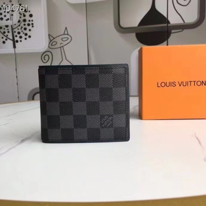 Men's wallet Louis Vuitton Damier Graphite Black Size 11x9cm