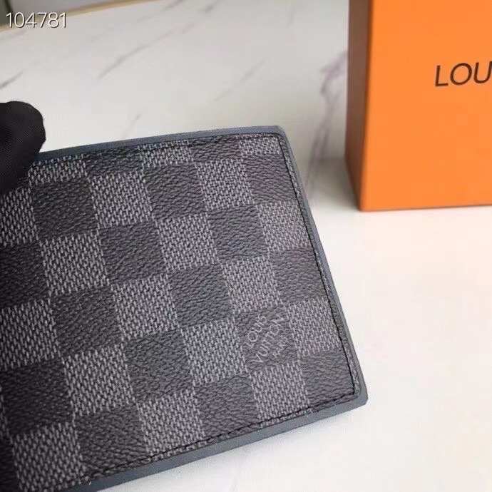 Men's wallet Louis Vuitton Damier Graphite Black Size 11x9cm