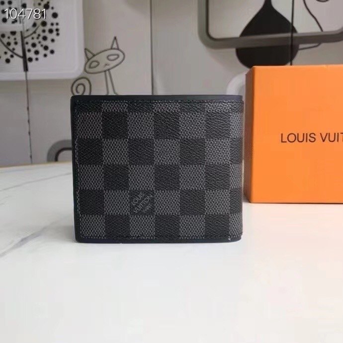 Men's wallet Louis Vuitton Damier Graphite Black Size 11x9cm