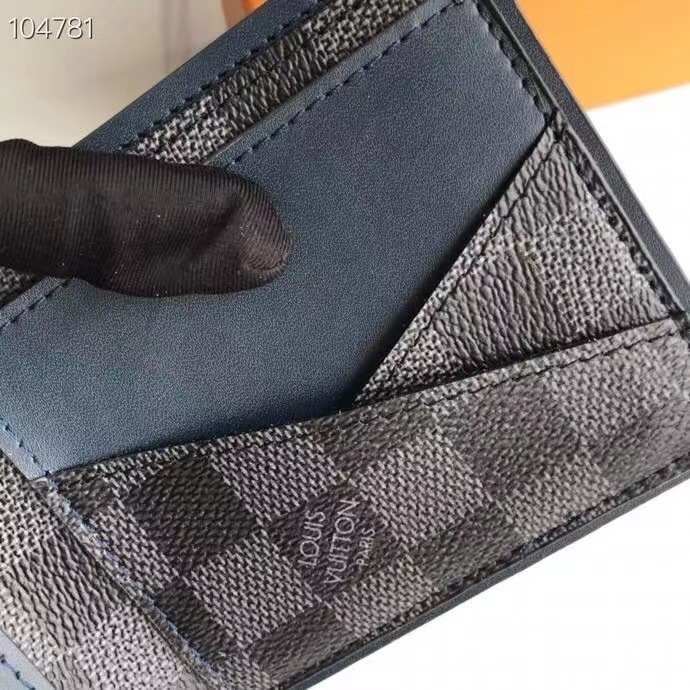 Men's wallet Louis Vuitton Damier Graphite Black Size 11x9cm