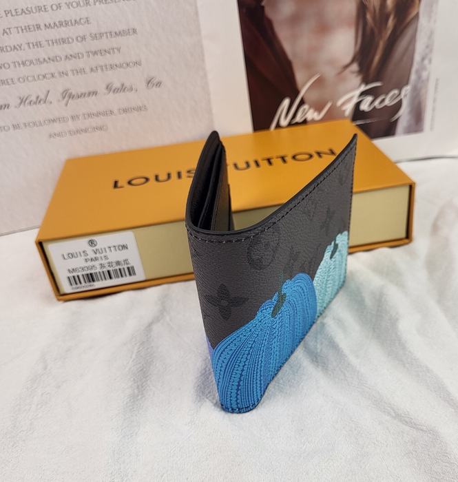 Men's wallet Louis Vuitton M63095 pumpkin print Black Size 11x8.5cm