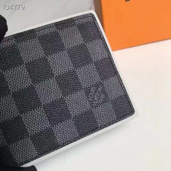 Men's wallet Louis Vuitton damier graphite bifold Black Size 11x9cm