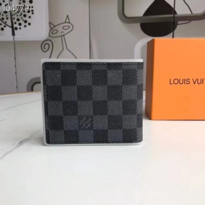 Men's wallet Louis Vuitton damier graphite bifold Black Size 11x9cm