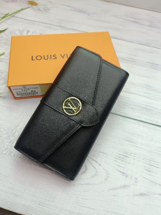 Men's wallet Louis Vuitton flap wallet Black