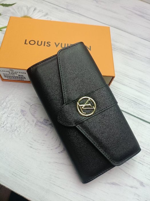 Men's wallet Louis Vuitton flap wallet Black