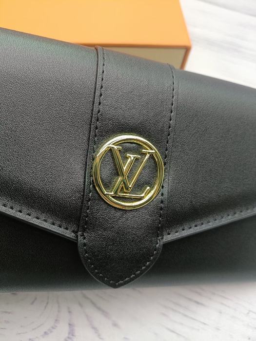 Men's wallet Louis Vuitton flap wallet Black