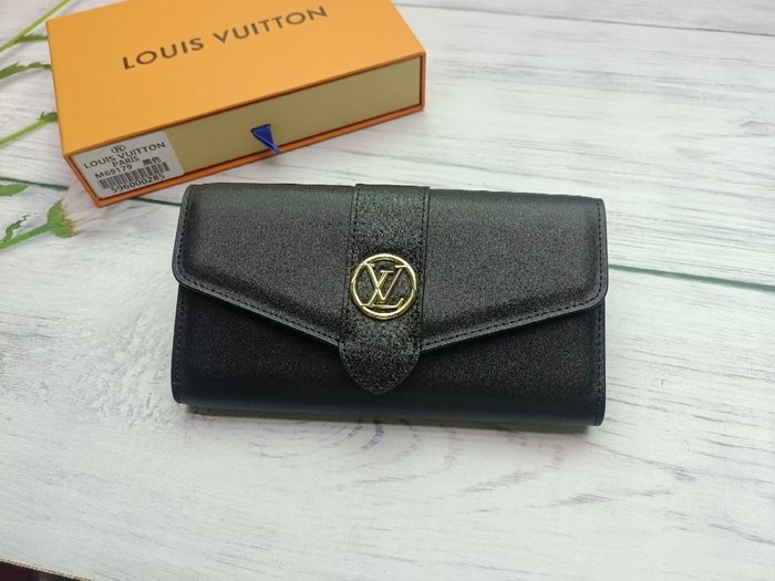 Men's wallet Louis Vuitton flap wallet Black