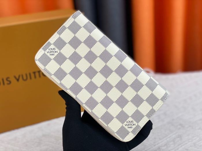 Men's wallet Louis Vuitton long zip around Blue Size 19.5x10.5x2.5cm