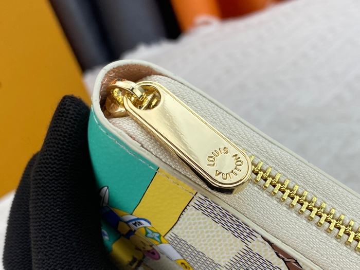 Men's wallet Louis Vuitton long zip around Blue Size 19.5x10.5x2.5cm