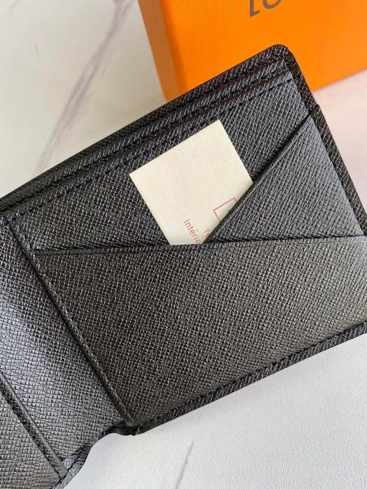 Men's wallet Louis Vuitton turtle pattern bifold wallet Brown Size 12x9cm