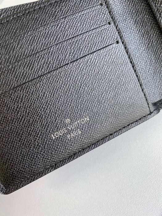 Men's wallet Louis Vuitton turtle pattern bifold wallet Brown Size 12x9cm